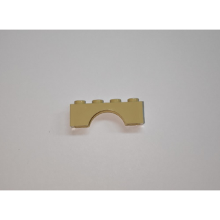 Klemmbaustein Bogenform 1x4 Noppen in beige