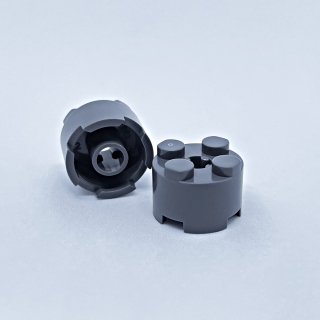 Brick round 2x2 dark grey 30 Stück