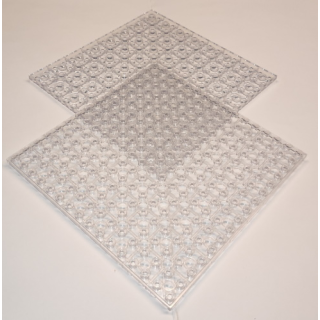 Unterbaubare Klemmbaustein Grundplatte 16x16 Noppen in transparent für Etagen-MOCs