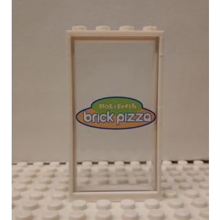 Rahmen 1x4x6 weiß mit Fenster "brick pizza"