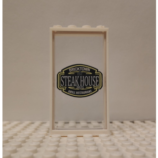Rahmen 1x4x6 weiß mit Fenster Steak House