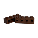 Brick 1x4 modifiziert mit 4 Noppen auf einer Seite dark brown 30 Stück