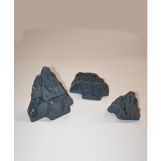Felsen klein mit Spitze dark grey  5 Stück