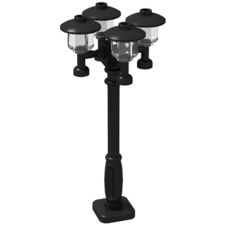 City-Lampe schwarz 4-flammig