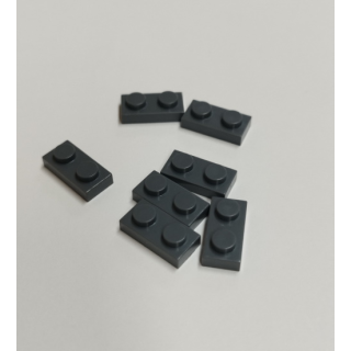 Plate 1x2 dark grey 500 Stück