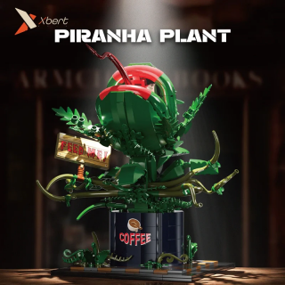 Klemmbaustein Set Piranha Pflanze in Kaffeetasse von Xbert